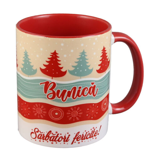 Cana ceramica "Bunica...Sarbatori Fericite!"