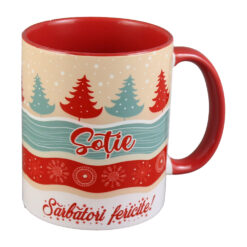 Cana ceramica "Sotie...Sarbatori Fericite!"