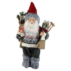 Figurina Mos Craciun cu schi 30 CM