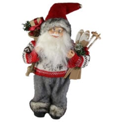 Figurina Mos Craciun cu schi 30 CM