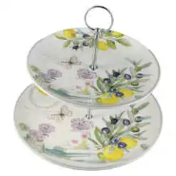 Platou etajat cu 2 nivele din ceramica