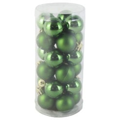 Set 24 globuri din plastic Verde