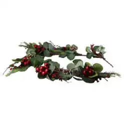 Ghirlanda de Craciun  cu bobite rosii si con de brad 120 CM