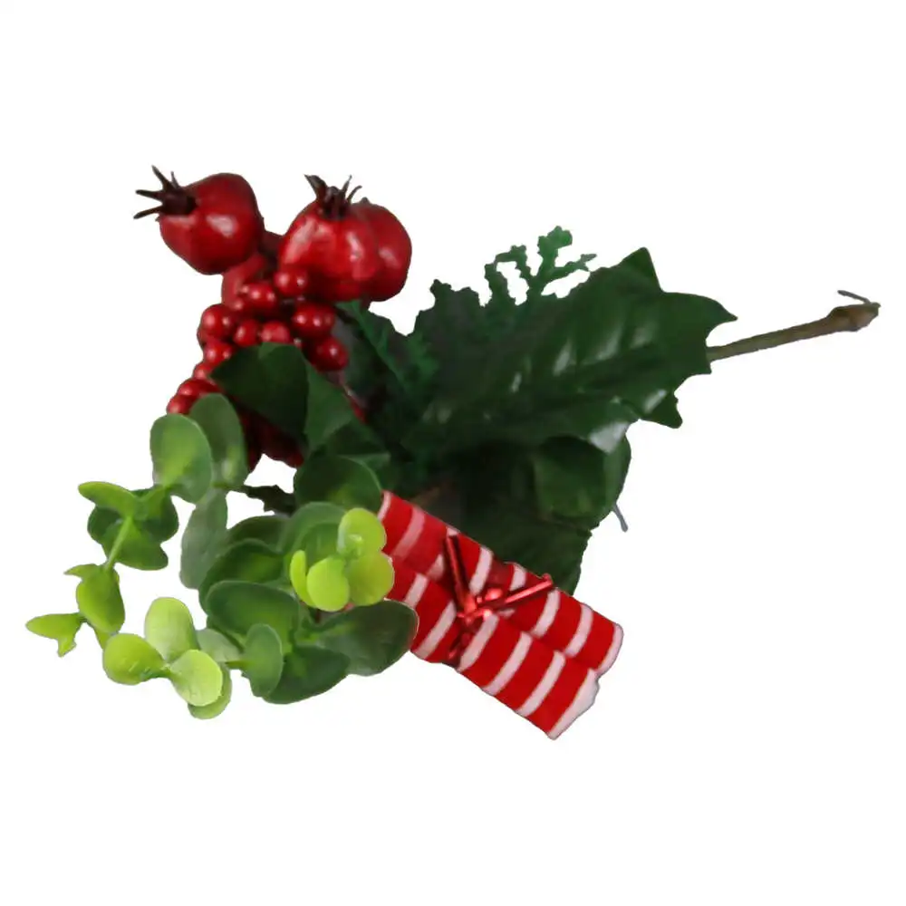 Pick creanga cu bobite rosii si cadou 20 CM Pick creanga cu bobite rosii si cadou 20 CM