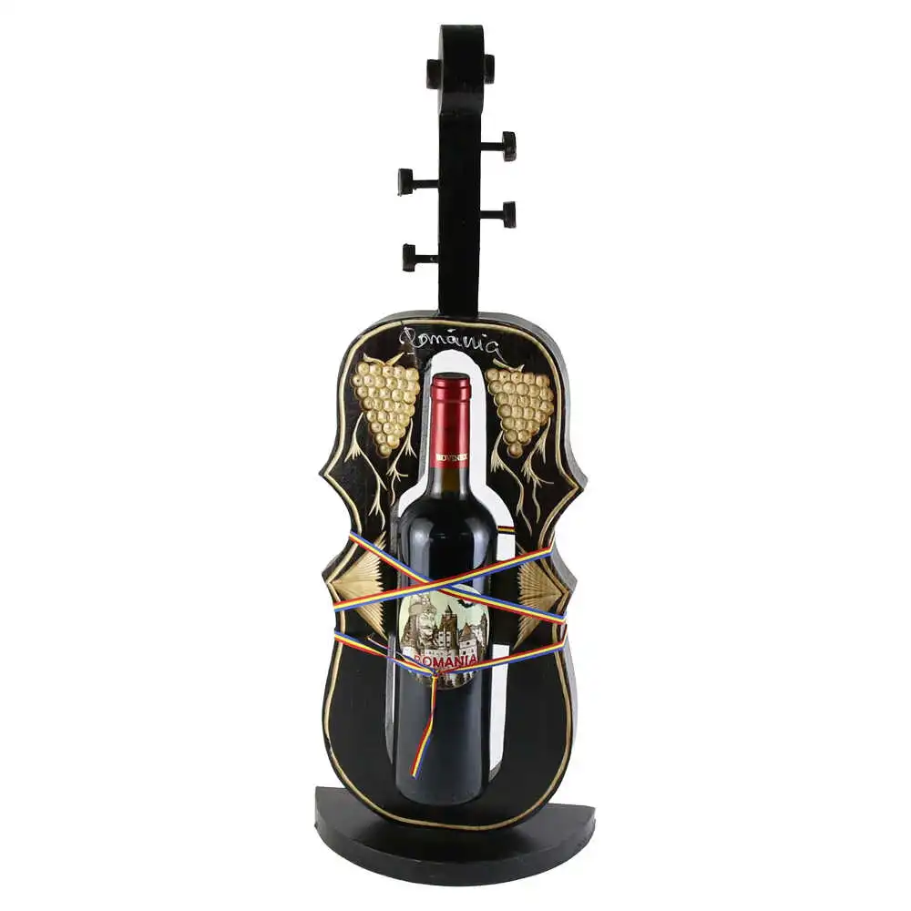 Suport din lemn Vioara cu o sticla de vin 750 ml Suport din lemn Vioara cu o sticla de vin 750 ml