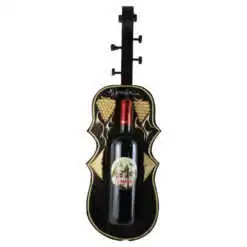 Suport din lemn Vioara cu o sticla de vin 750 ml