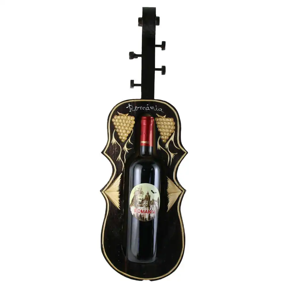 Suport din lemn Vioara cu o sticla de vin 750 ml Suport din lemn Vioara cu o sticla de vin 750 ml