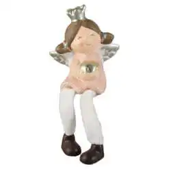 Figurina Ingeras din ceramica cu picioare mobile 8x18 CM