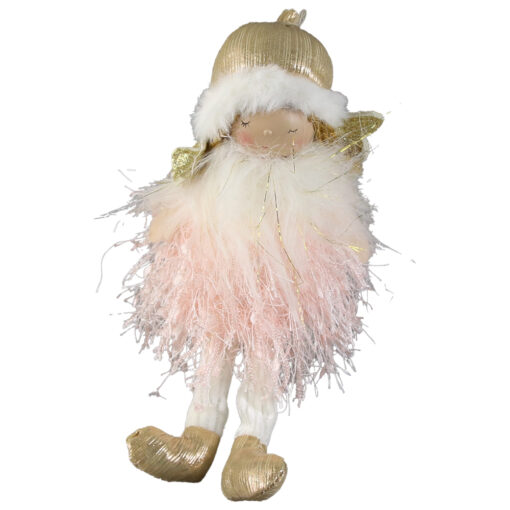 Figurina Ingeras din textil cu picioare mobile 21 CM