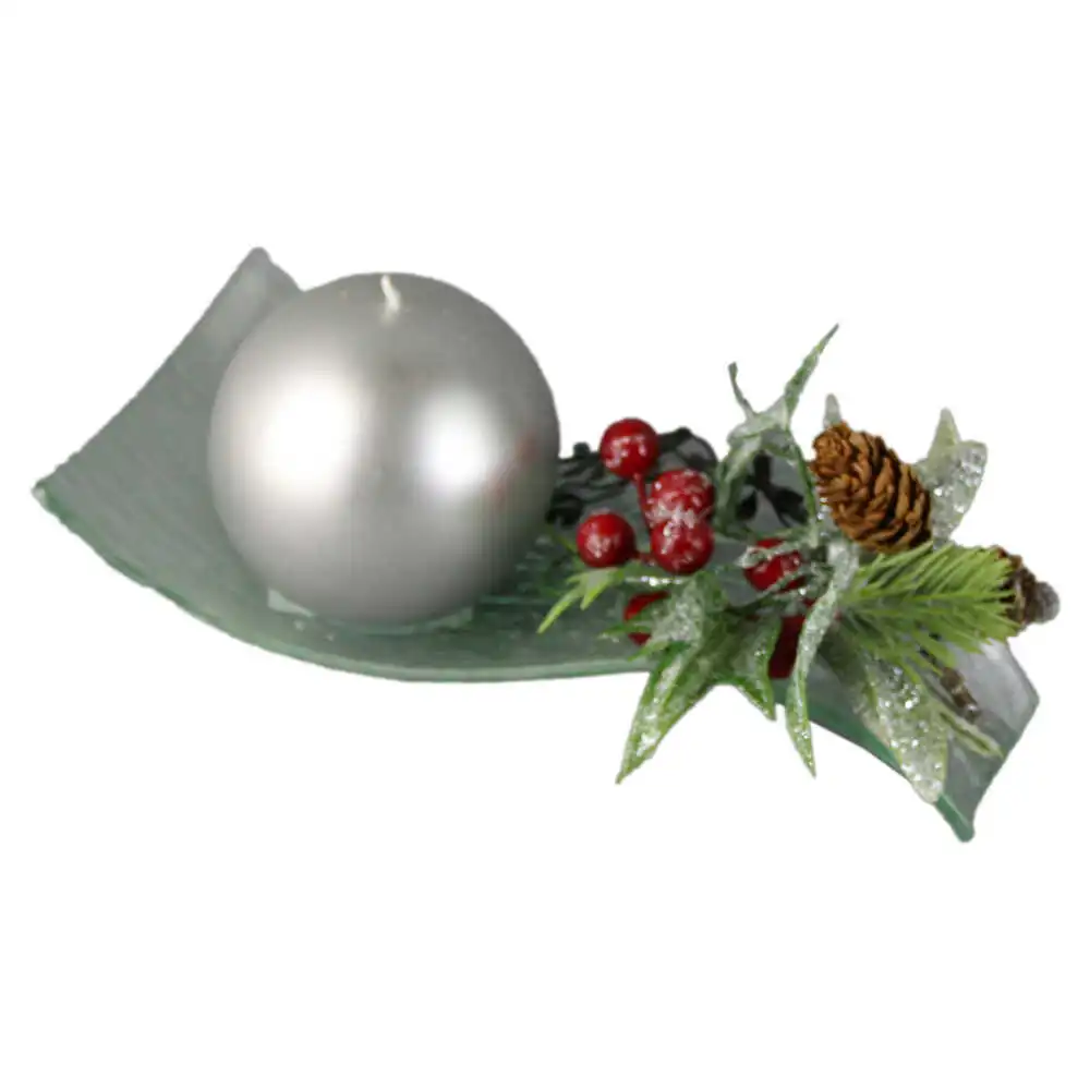 Aranjament Craciun cu lumnare glob 22 CM Aranjament Craciun cu lumnare glob 22 CM