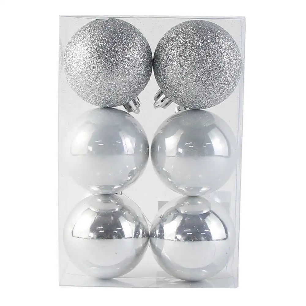 Set 6 globuri pentru brad din plastic Set 6 globuri pentru brad din plastic