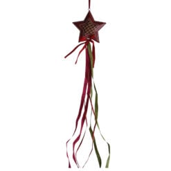 Decoratiune de craciun realizata din material textil si metal - Design Steluta (60cm )