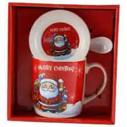 Cana de Craciun cu farfurie si lingurita