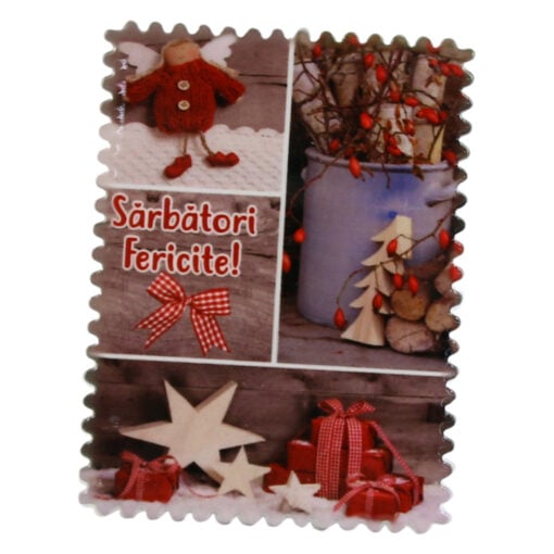 Magnet din ceramica " Sarbatori Fericite!" 6x8 CM
