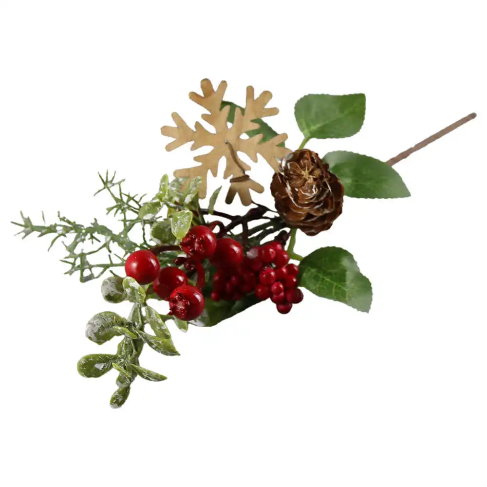 Pick creanga cu bobite rosii si fulg de nea Pick creanga cu bobite rosii si fulg de nea