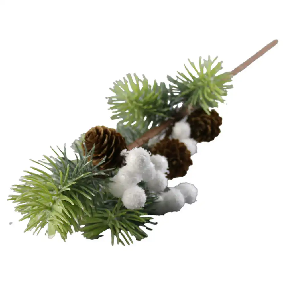 Pick creanga cu bobite albe si conuri de brad Pick creanga cu bobite albe si conuri de brad