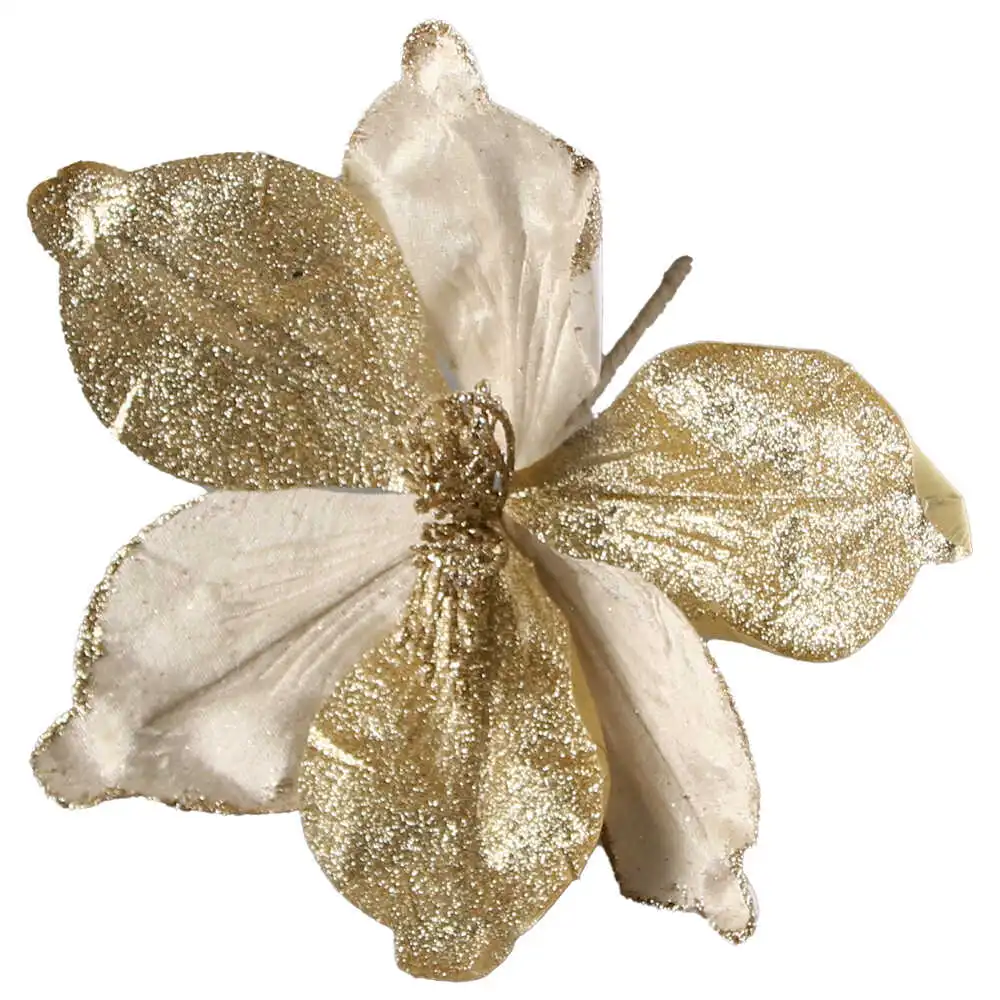 Pick Floare Craciunita aurie 24 CM Pick Floare Craciunita aurie 24 CM