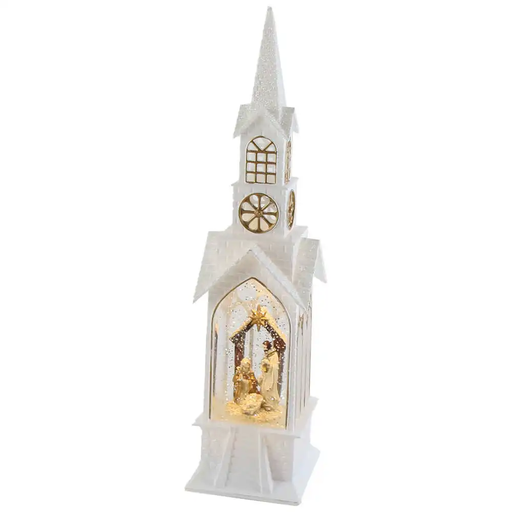 Ornament muzical de Craciun Biserica 11x35 CM