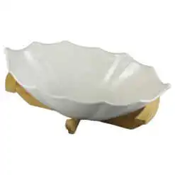 Fructiera din ceramica cu suport bambus 32x18 CM