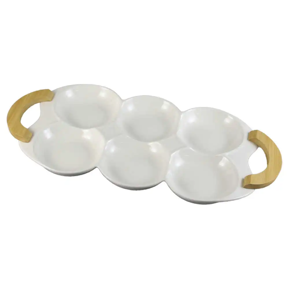 Tava din ceramica cu 6 compartimente 41x19 CM Tava din ceramica cu 6 compartimente 41x19 CM