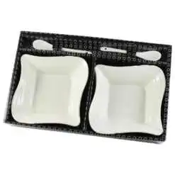 Set 2 boluri din portelan cu lingurite