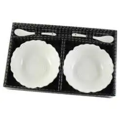 Set 2 boluri din portelan cu lingurite