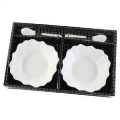 Set 2 boluri din portelan cu lingurite