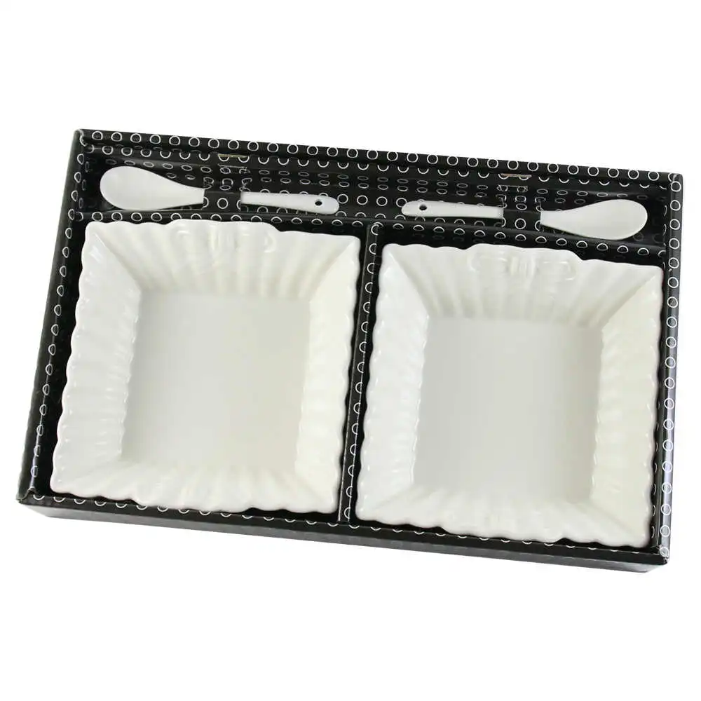 Set 2 boluri din portelan cu lingurite