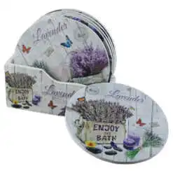 Set 6 suporturi pentru pahare din lemn
