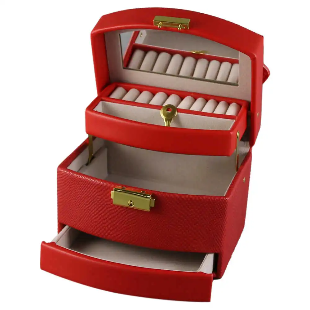 Cutie bijuterii cu sertar si oglinda 16x13x12 CM Cutie bijuterii cu sertar si oglinda 16x13x12 CM