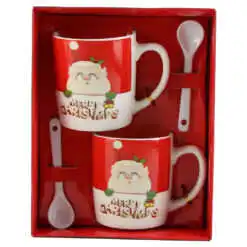 Set 2 cani de Craciun cu lingurite