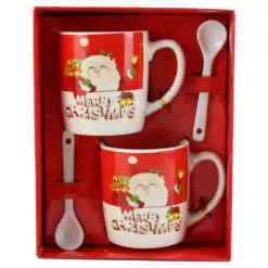 Set 2 cani de Craciun cu lingurite