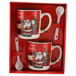 Set 2 cani de Craciun cu lingurite