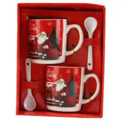 Set 2 cani de Craciun cu lingurite