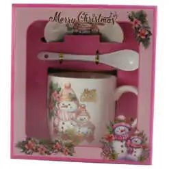 Cana de Craciun cu farfurie si lingurita