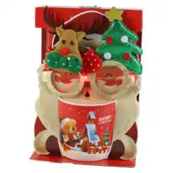 Cana de Craciun cu ochelari haiosi