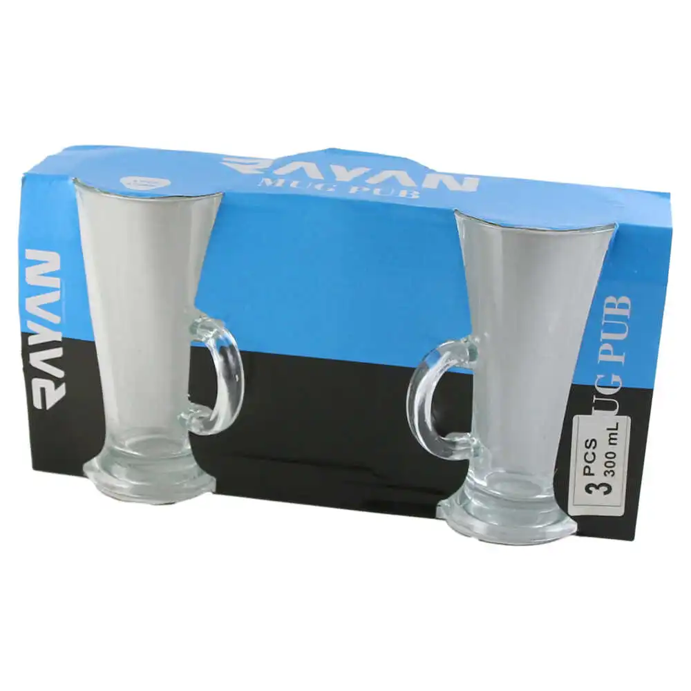Set 3 pahare din sticla Pub 300 ml
