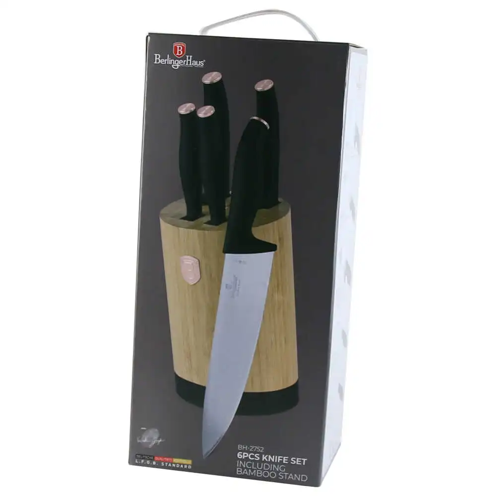 Set 5 cutite cu suport bambus Set 5 cutite cu suport bambus