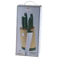 Set 5 cutite cu suport bambus