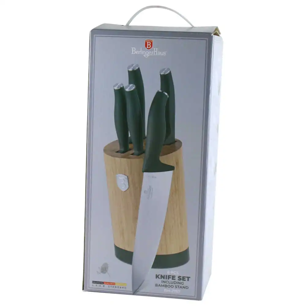 Set 5 cutite cu suport bambus