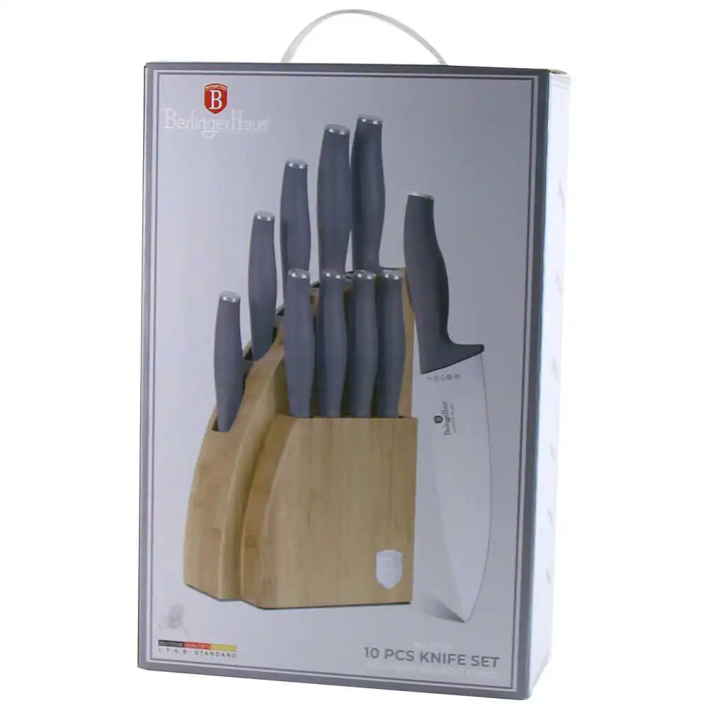 Set 9 cutite cu suport bambus