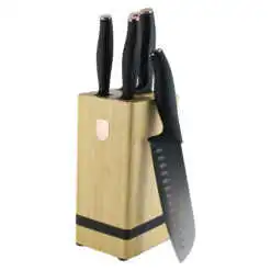 Set 5 cutite cu suport bambus