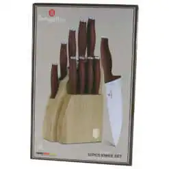 Set 9 cutite cu suport bambus