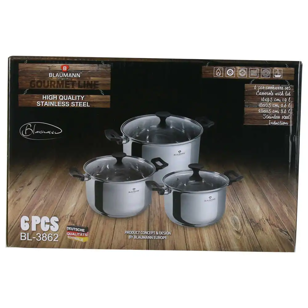 Set oale din otel inoxidabil 6 piese Set oale din otel inoxidabil 6 piese