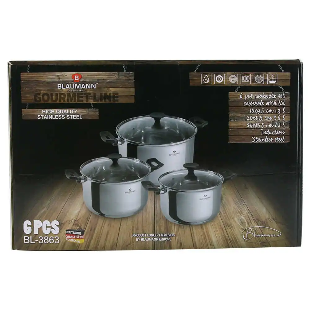 Set oale din otel inoxidabil 6 piese Set oale din otel inoxidabil 6 piese