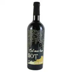 Vin rosu 750 ml "Cel mai bun Sot din lume!"
