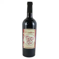 Vin rosu 750 ml "Te iubesc!" cu trandafiri