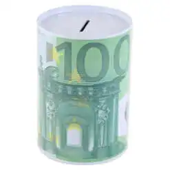 Pusculita metalica cu model 100 Euro 8x12 CM