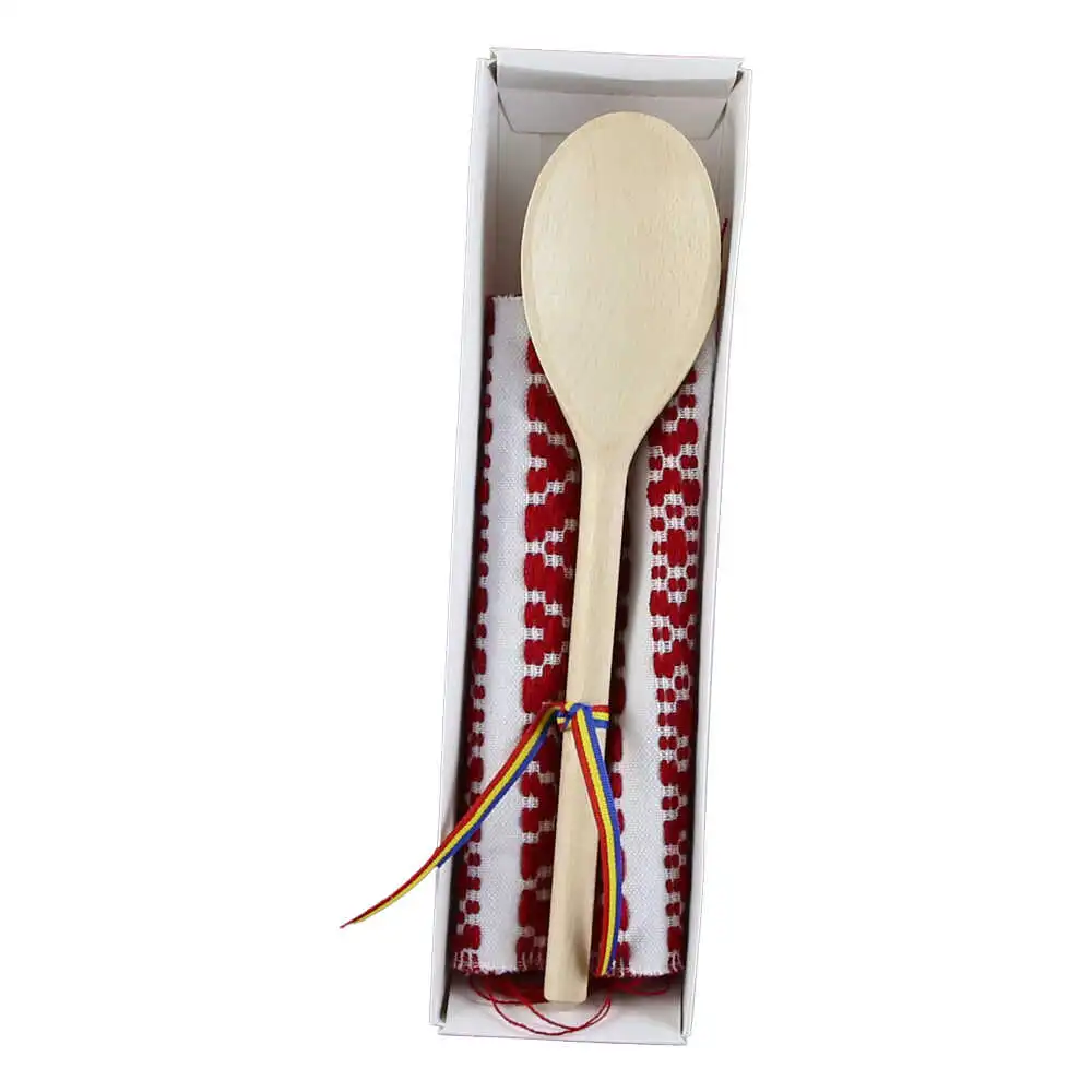 Set cadou prosop cu lingurita lemn