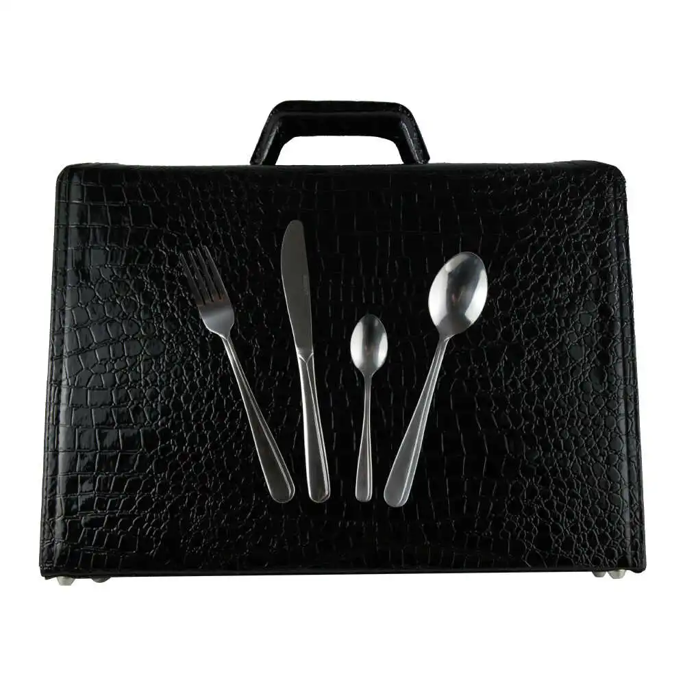 Set tacamuri 72 piese din inox cu diplomat negru Bohmann Set tacamuri 72 piese din inox cu diplomat negru Bohmann